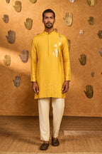 Ochre Trinklet And Pots Kurta Set