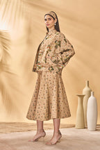 Beige Miniature Dreams Bomber Jacket Set
