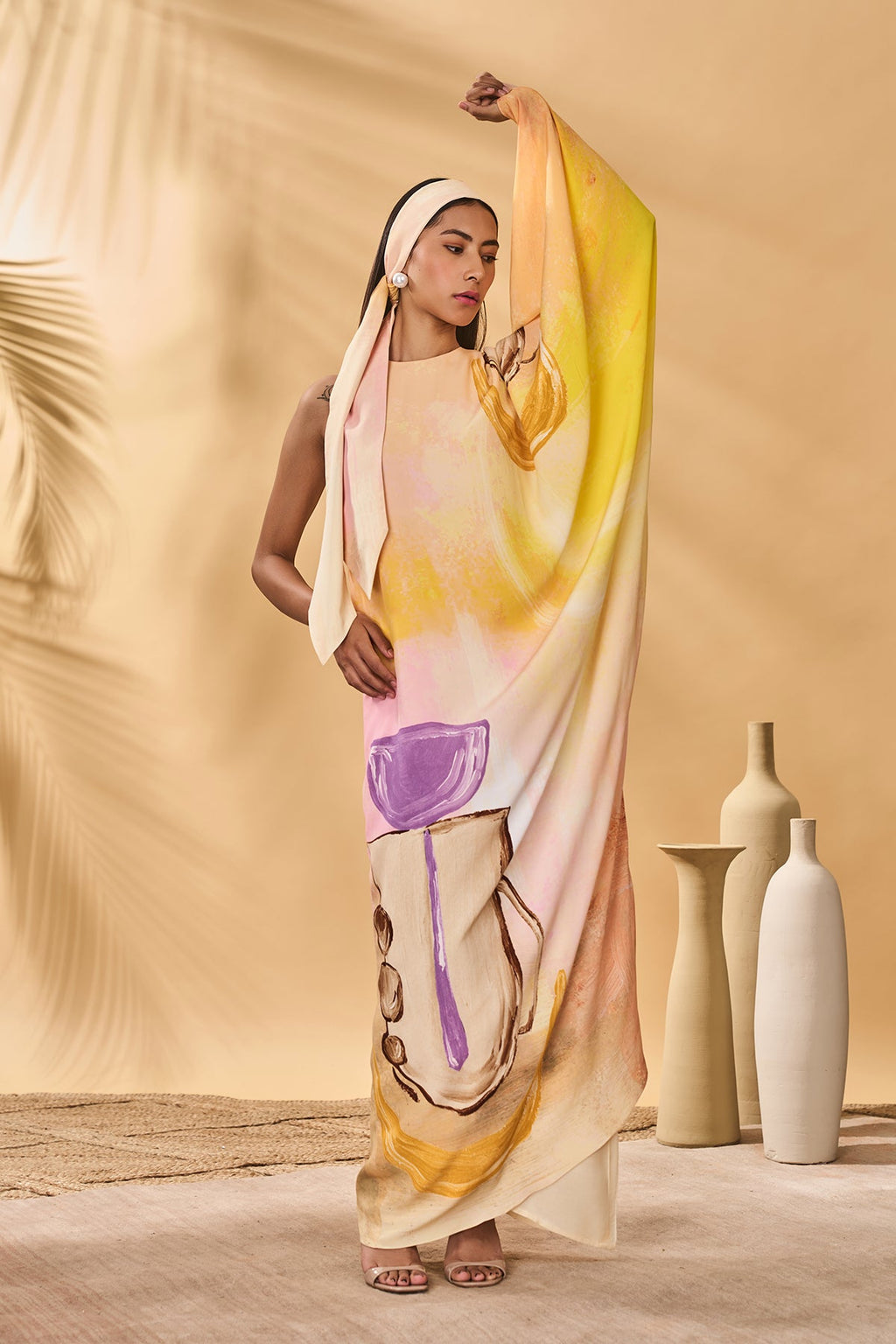 Glazing Symphony Asymmetrical kaftan