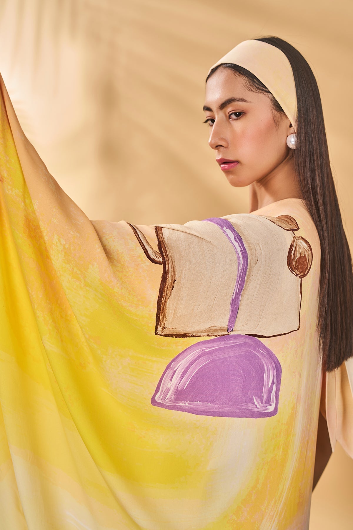 Glazing Symphony Asymmetrical kaftan