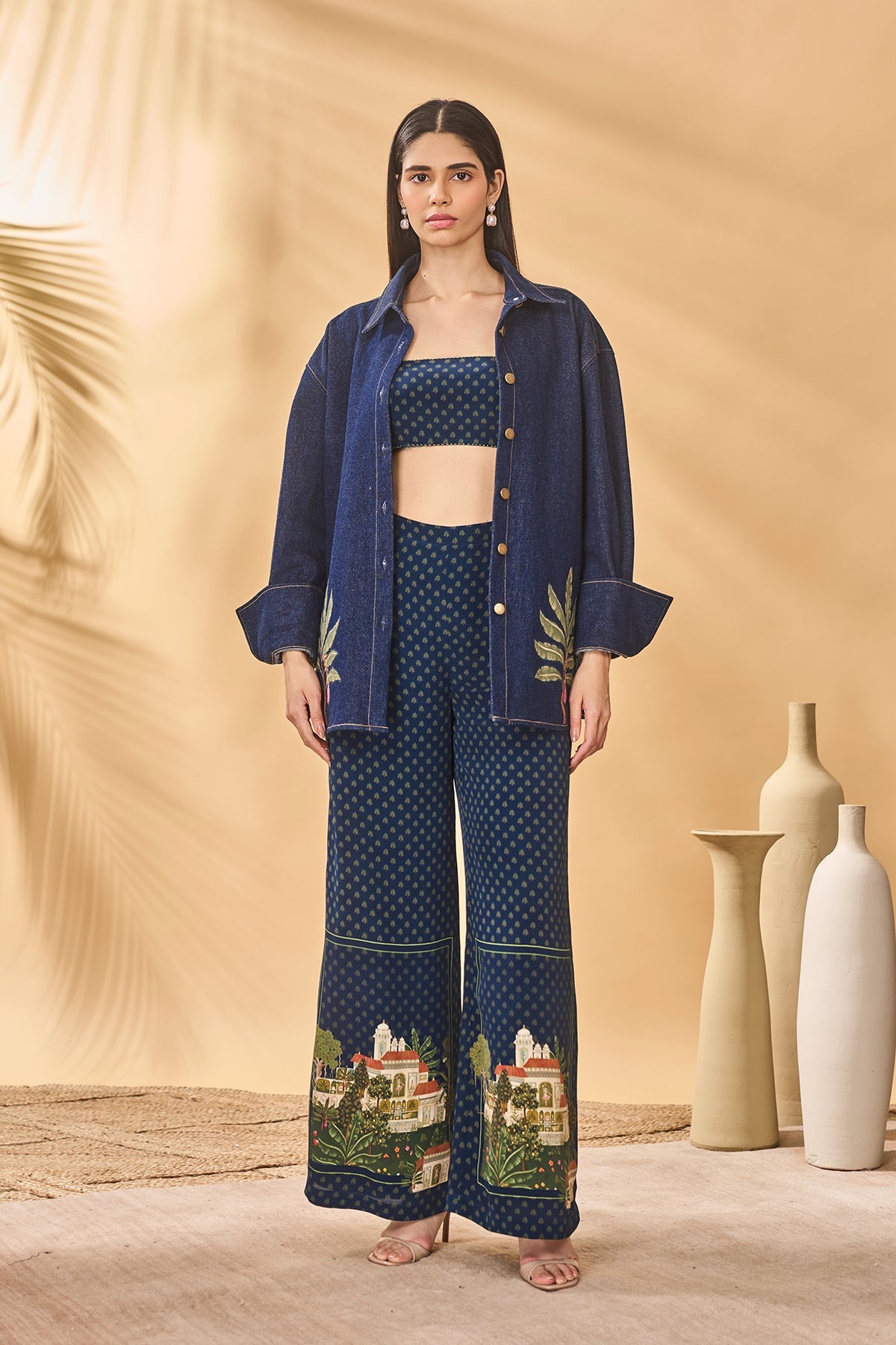 Midnight Trellis Palm Set