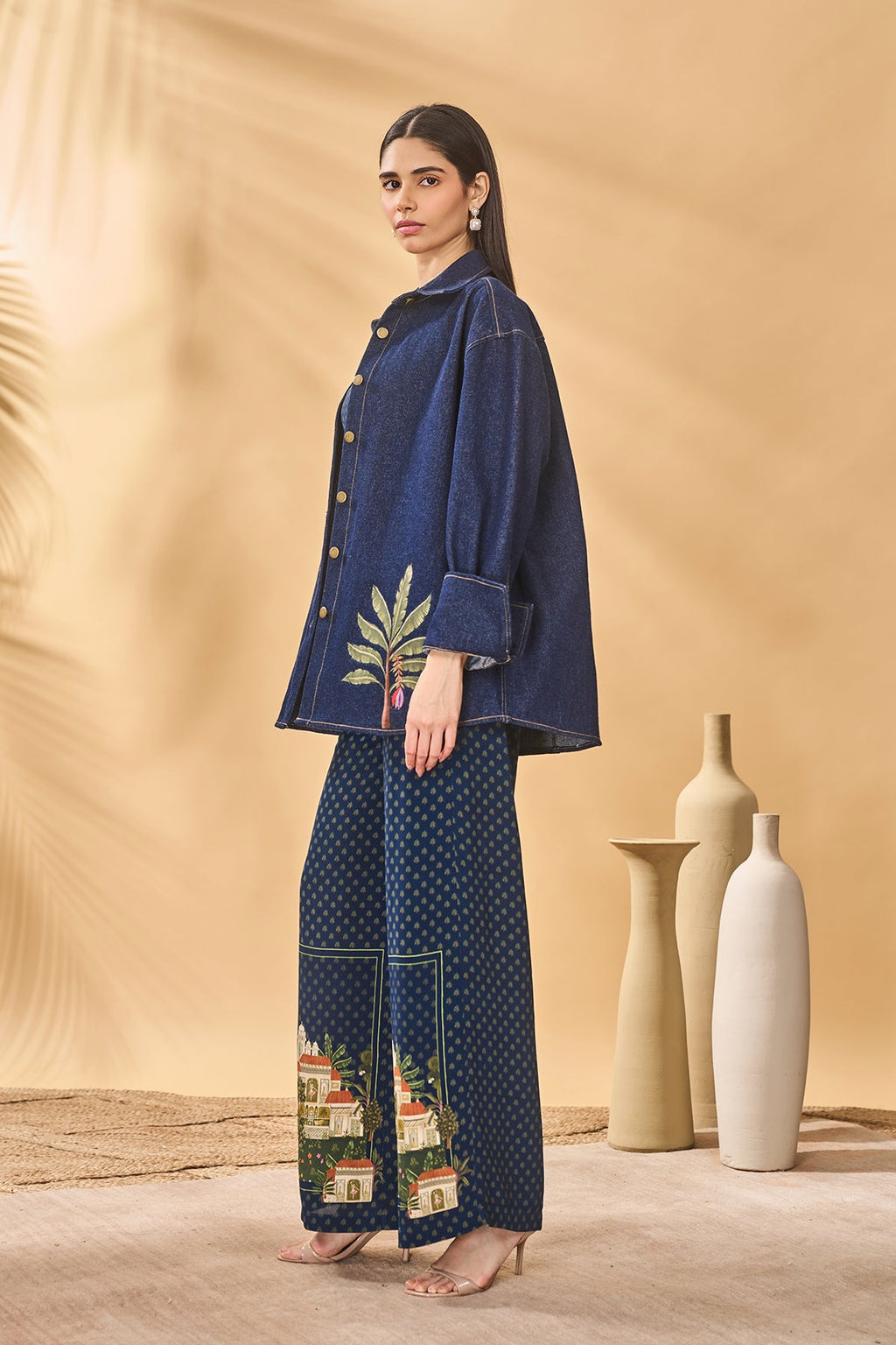 Midnight Trellis Palm Set