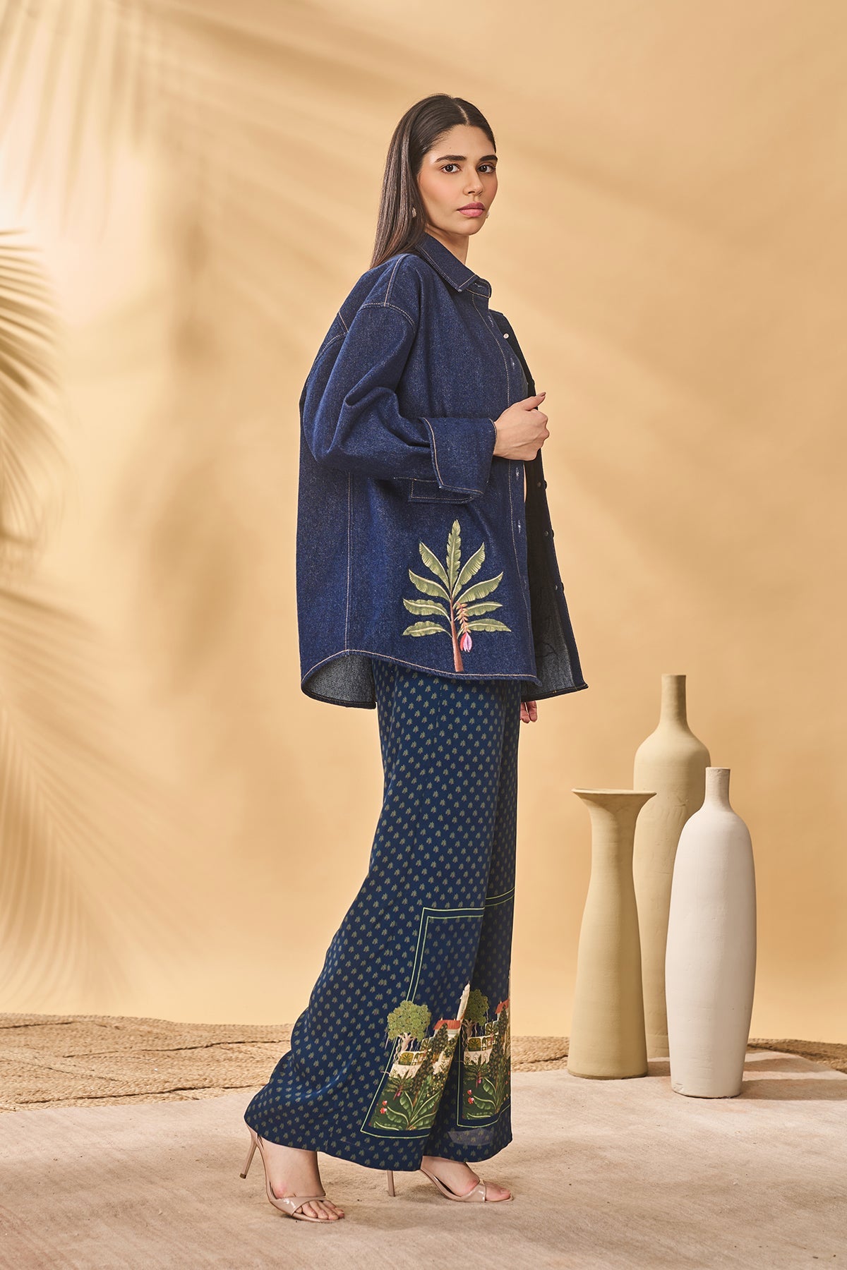 Midnight Trellis Palm Set
