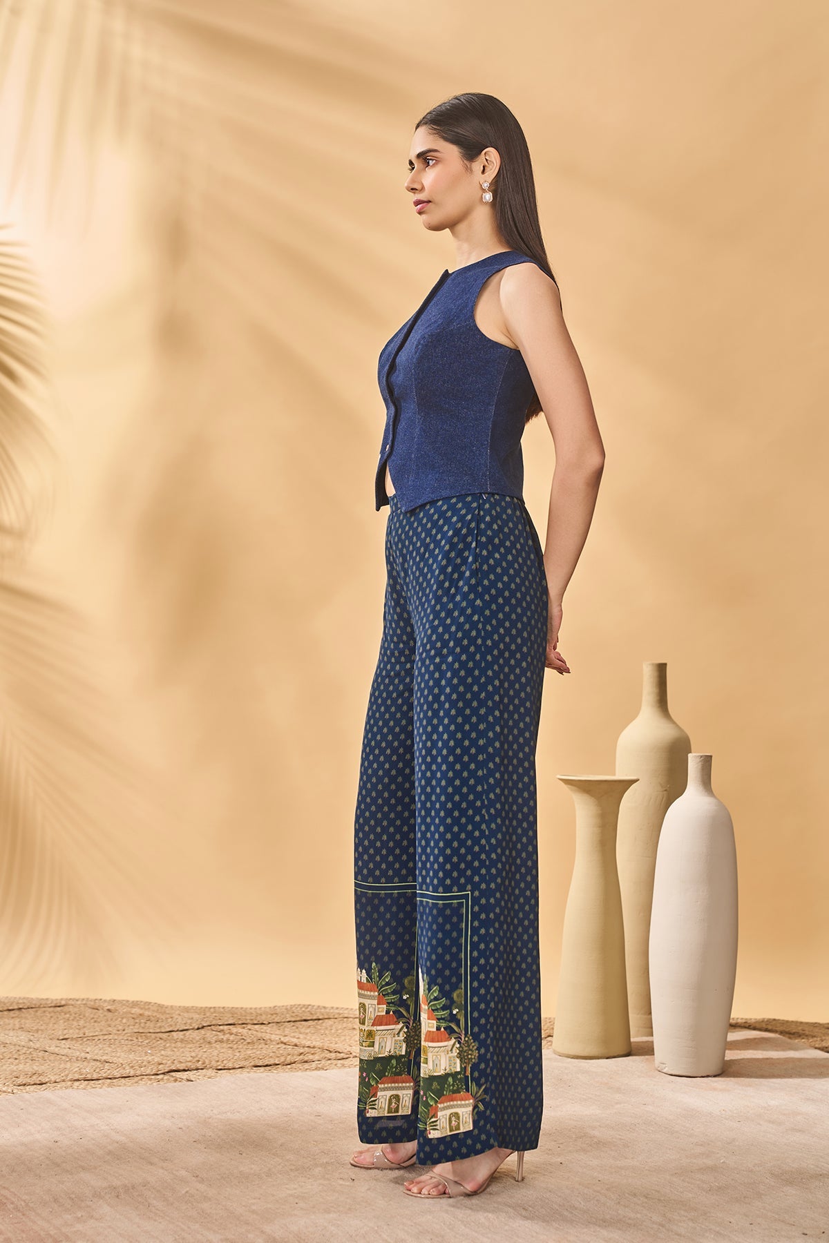 Paw-Tree Denim Waistcoat Trouser Set