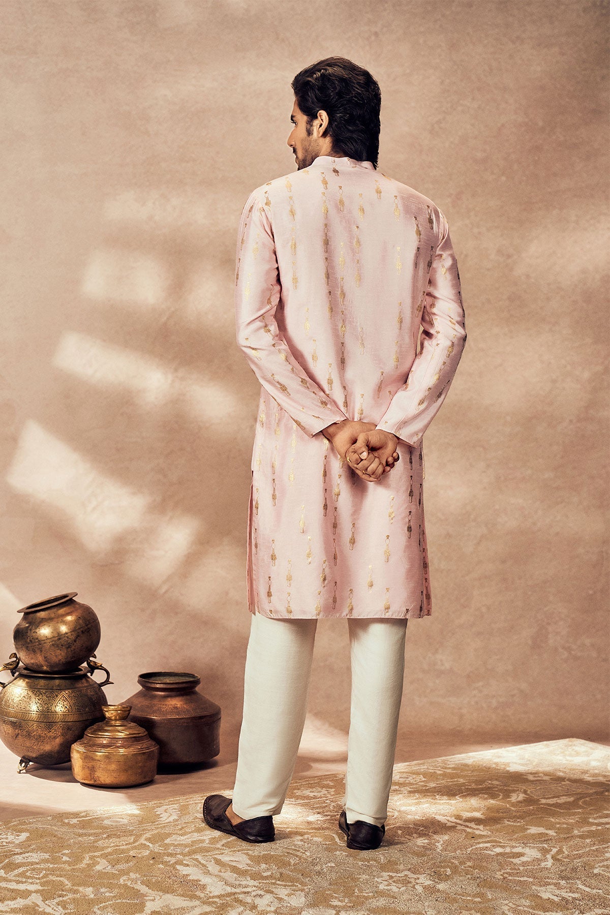 Baby Pink Tribal Pillar Kurta Set