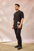 Black Palm Tree Print Shirt
