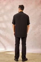Black Palm Tree Print Shirt