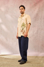 Beige Checkers Bloom Shirt