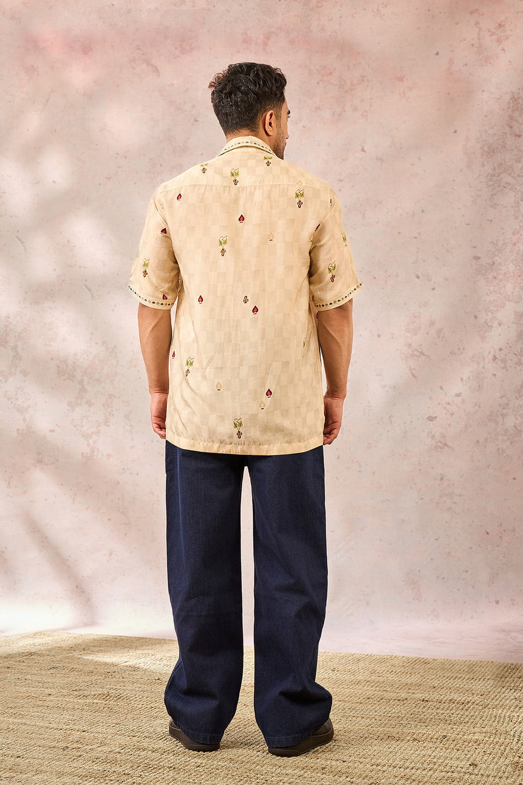 Beige Checkers Bloom Shirt