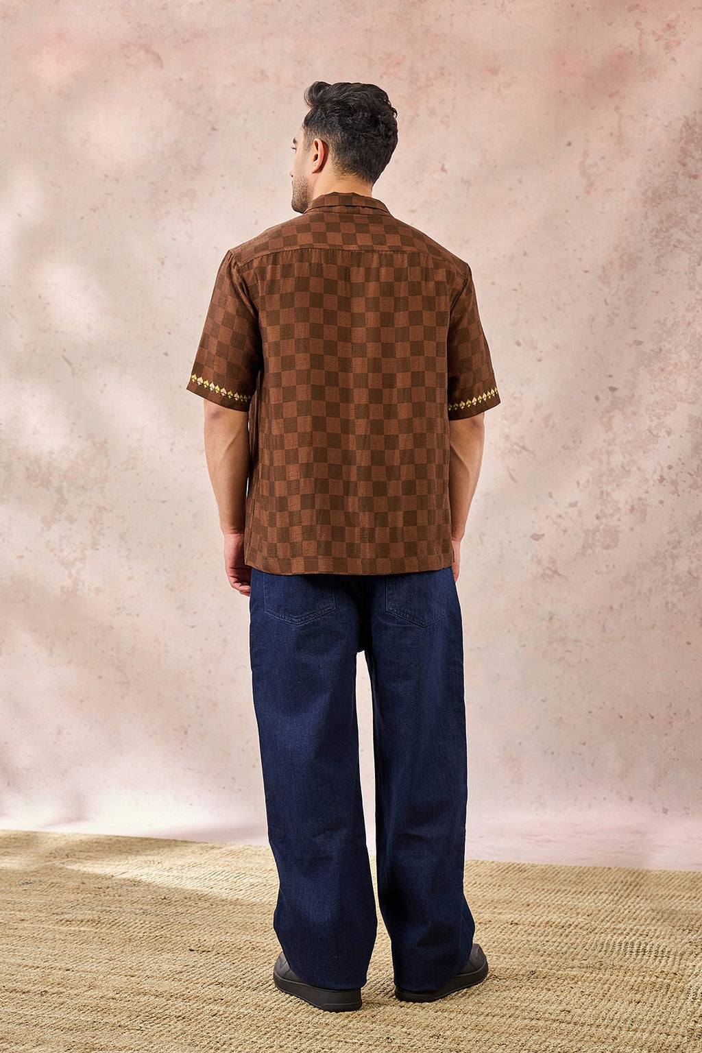 Brown Checkers Bloom Shirt