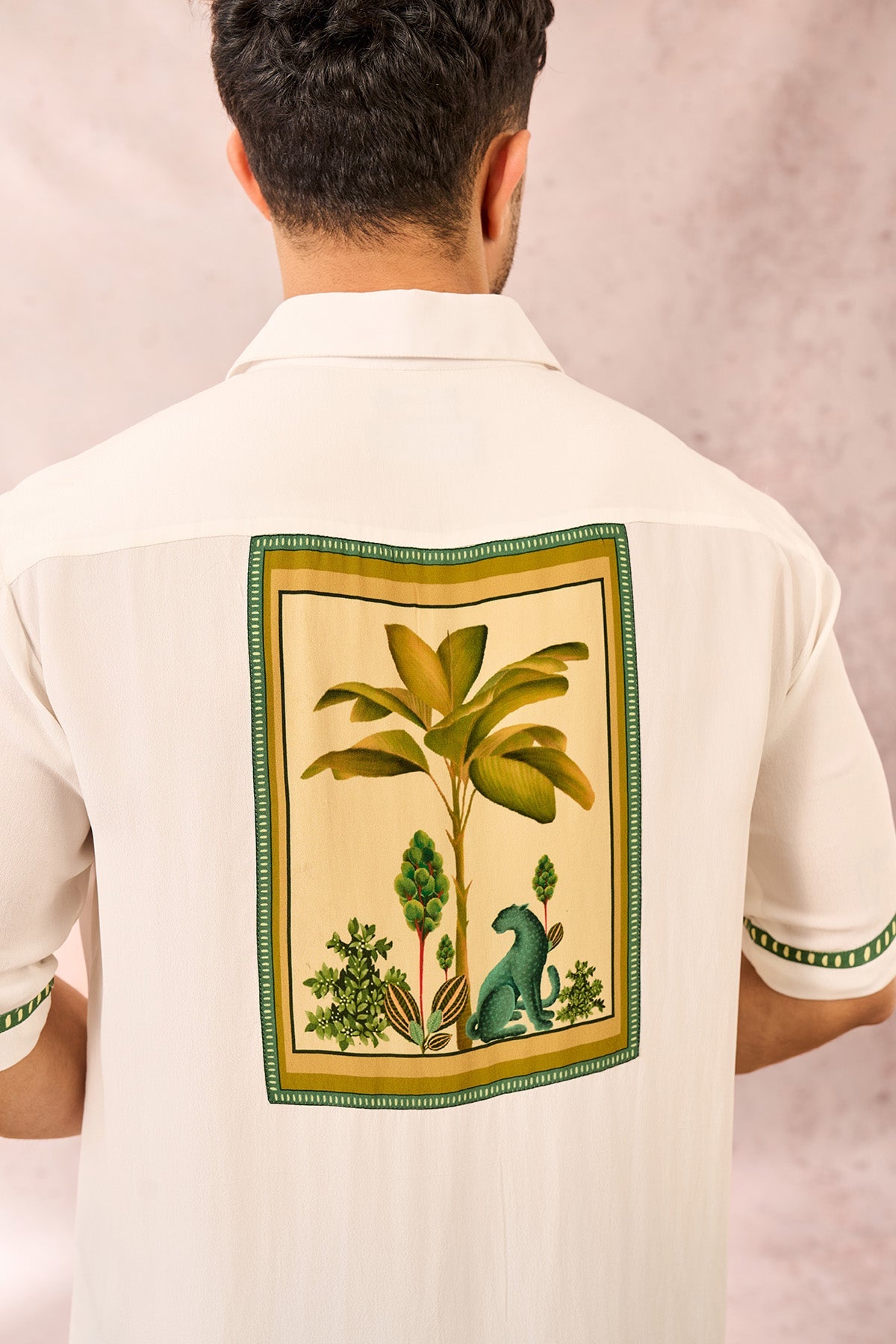 White Tropical Print Shirt