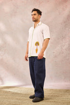 White Tropical Embroidered Shirt