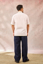 White Tropical Embroidered Shirt