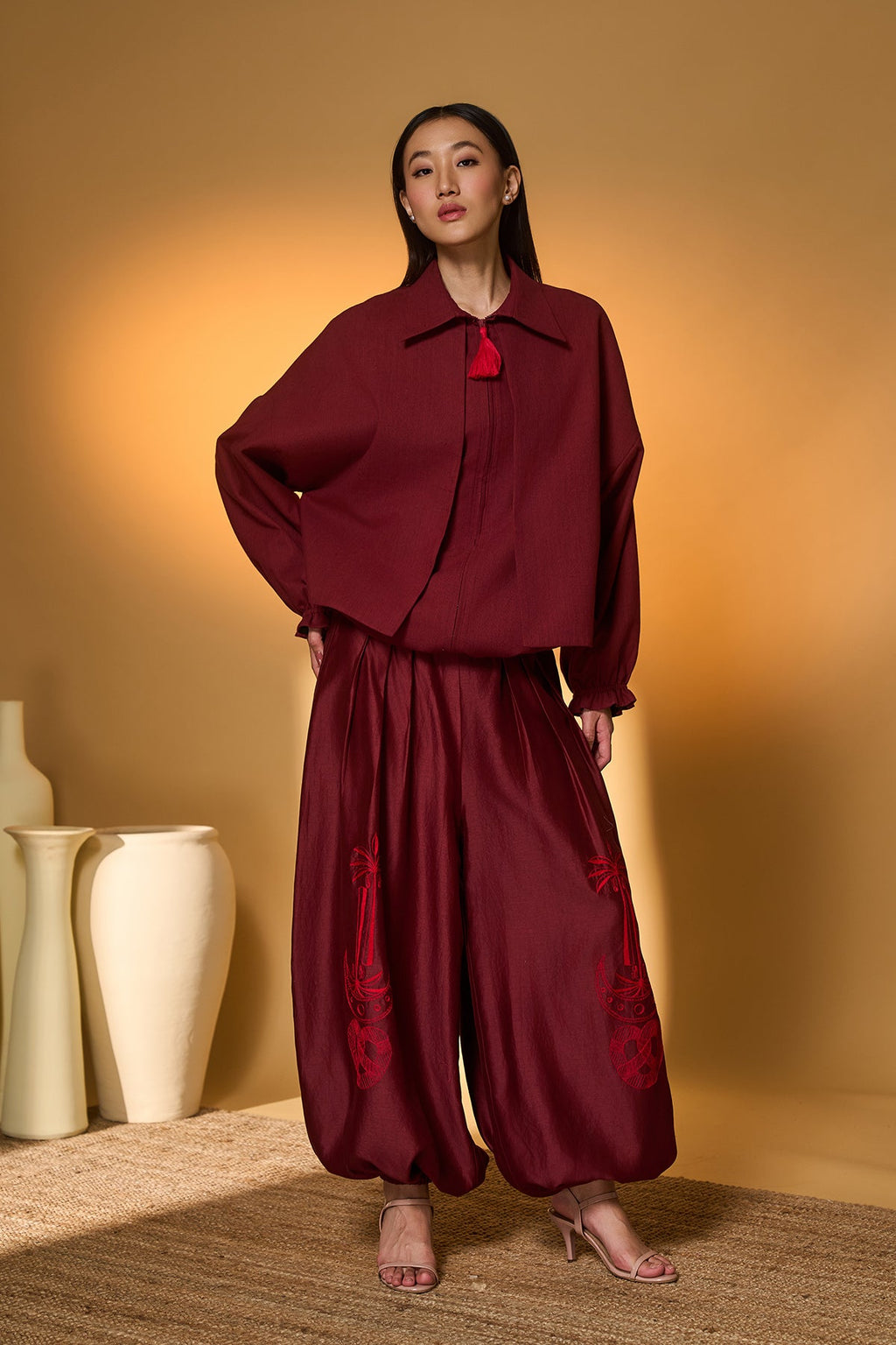 Maroon Pine-Code of Jungle Bakery Co-Ord Set