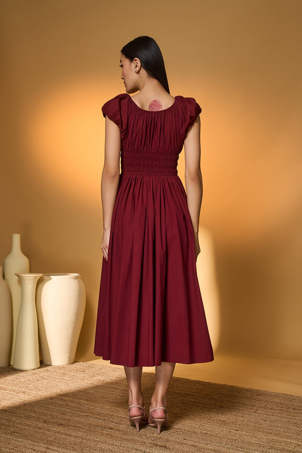 Pear of Tropics Smocked Midi Dress