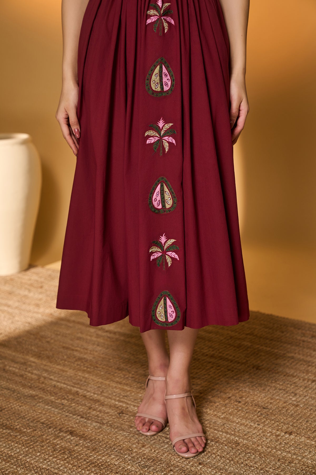 Pear of Tropics Smocked Midi Dress