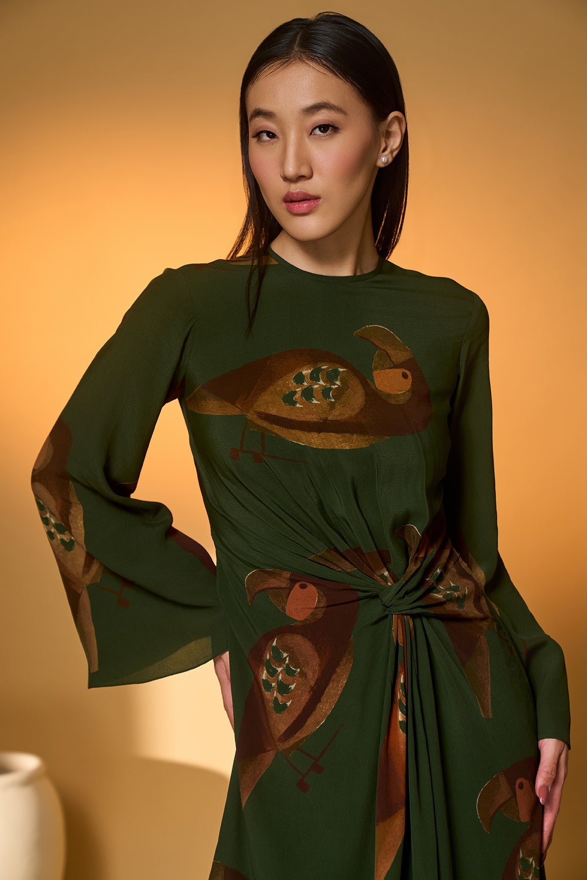Olive Chirpy Chase Muse Dress