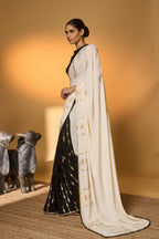 Black & White Tribal Pillar Saree