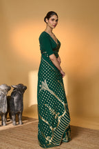 Emerald Green Palm Tree Saree