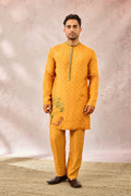 Yellow Spade Blossom Kurta Set