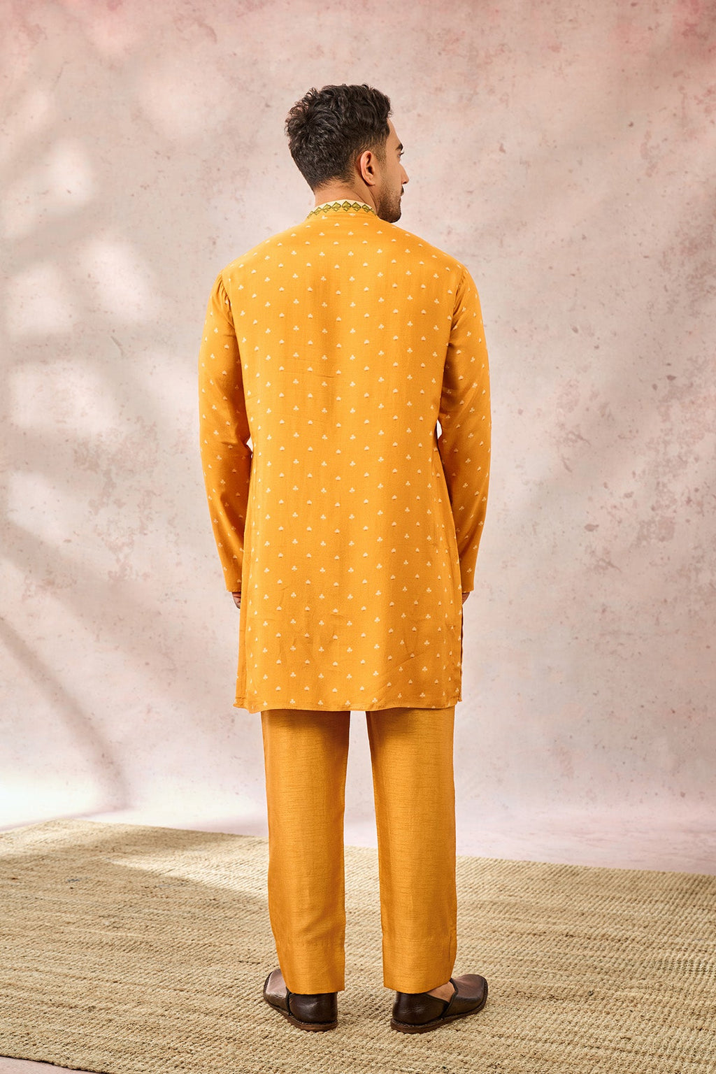 Yellow Spade Blossom Kurta Set