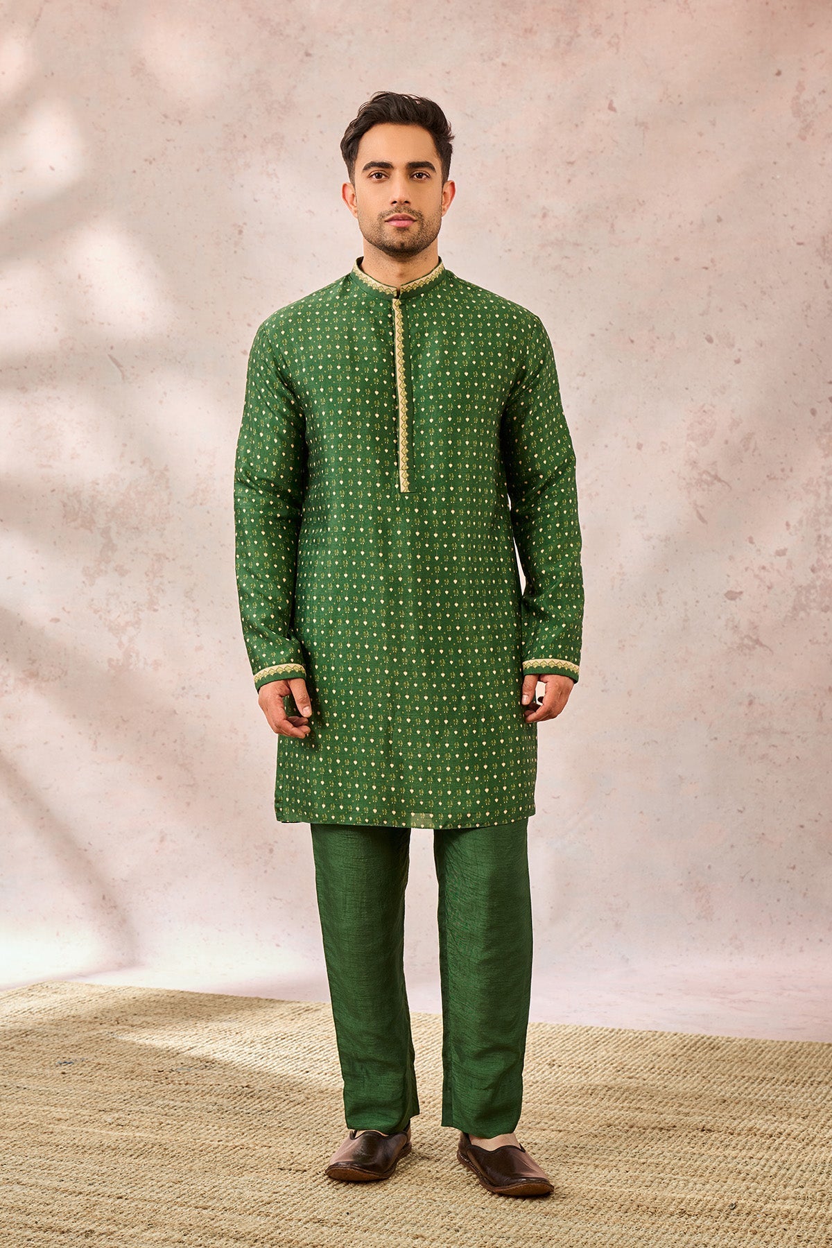 Green Tree of Hearts Kurta Set