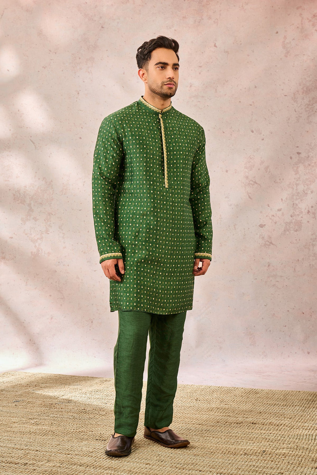Green Tree of Hearts Kurta Set
