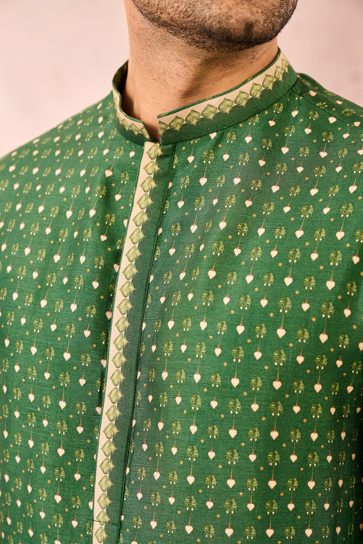Green Tree of Hearts Kurta Set