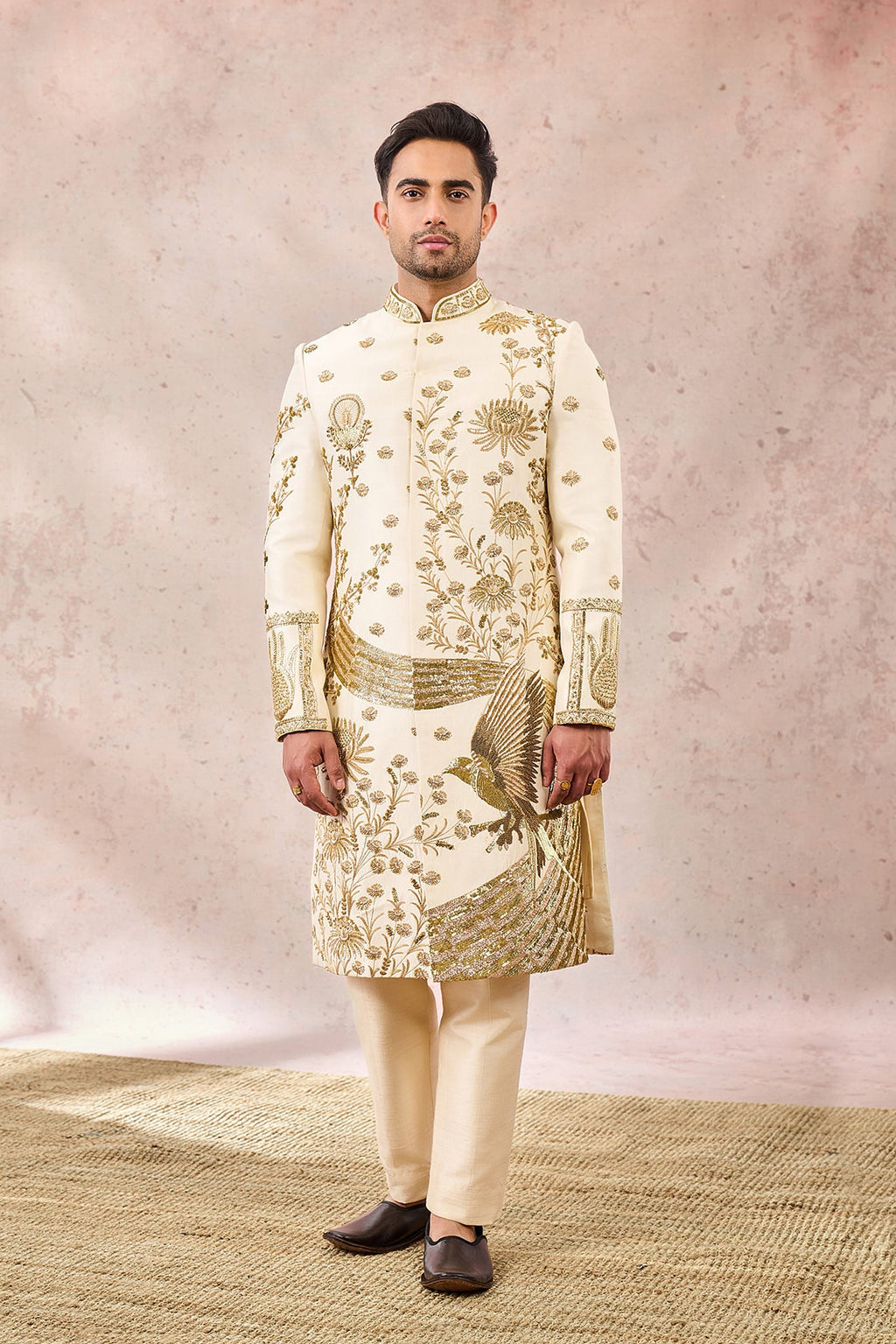 Ivory Bagh E Bahar Sherwani Set