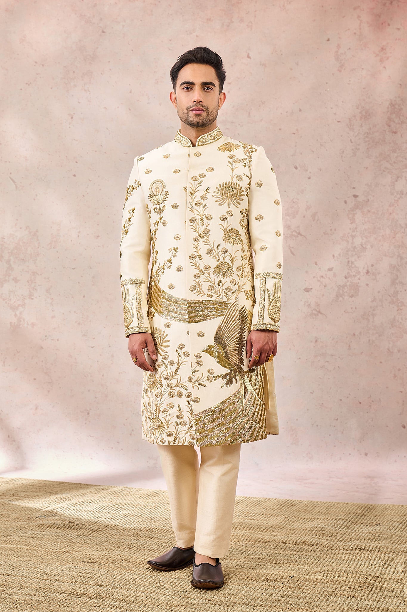 Ivory Bagh E Bahar Sherwani Set