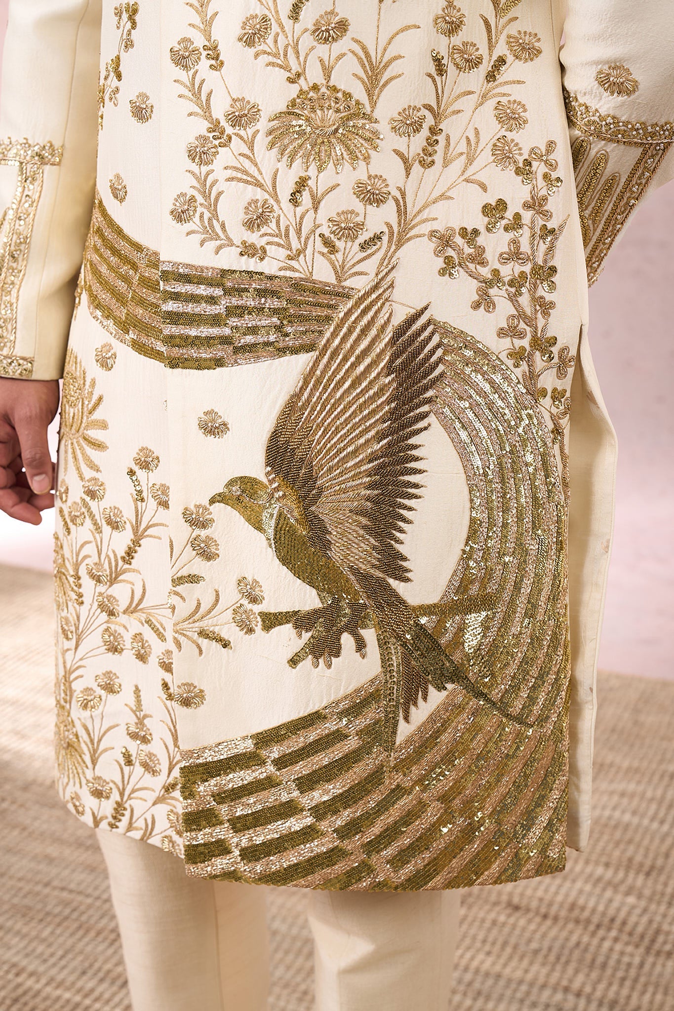 Ivory Bagh E Bahar Sherwani Set