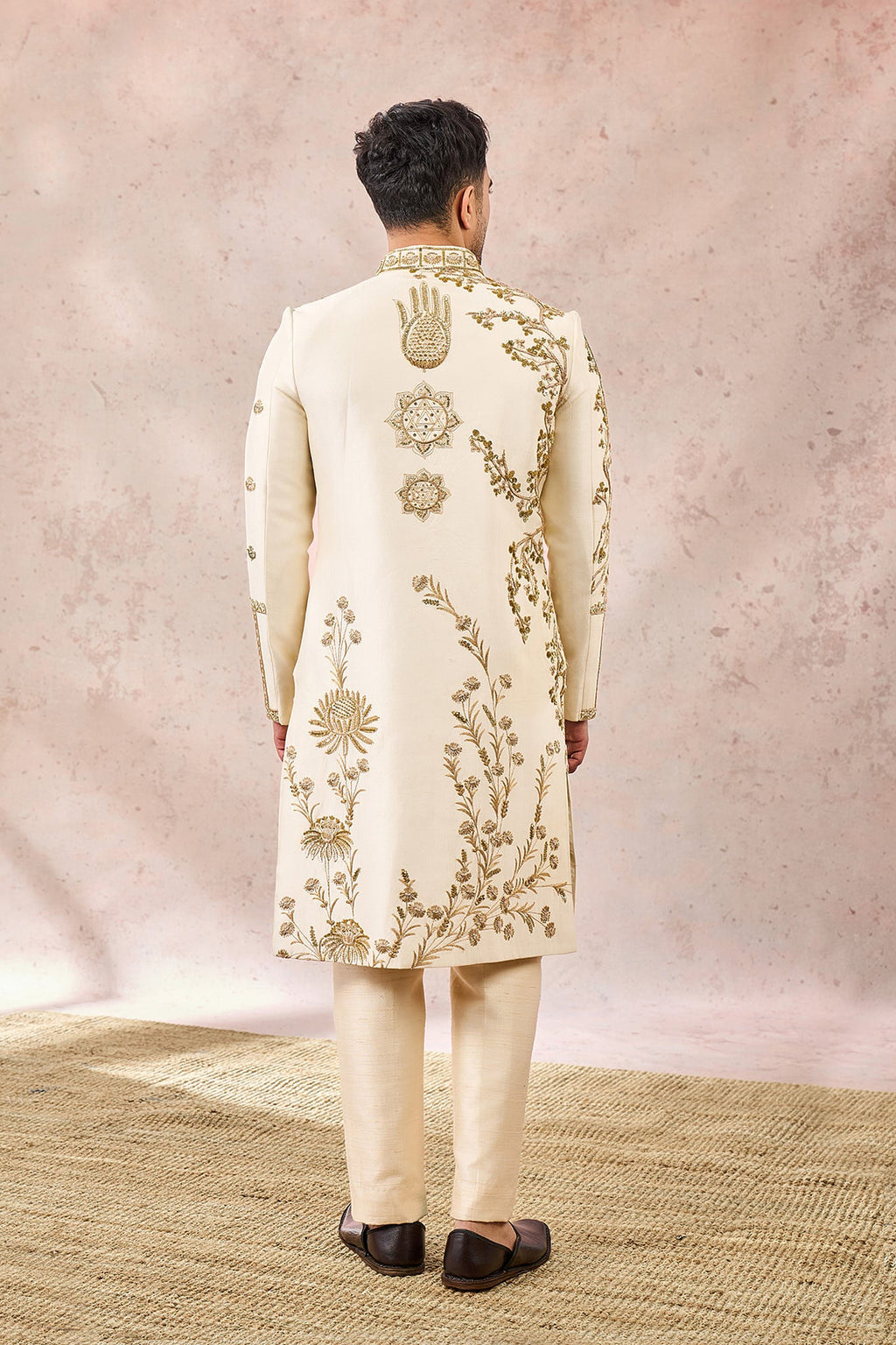 Ivory Bagh E Bahar Sherwani Set