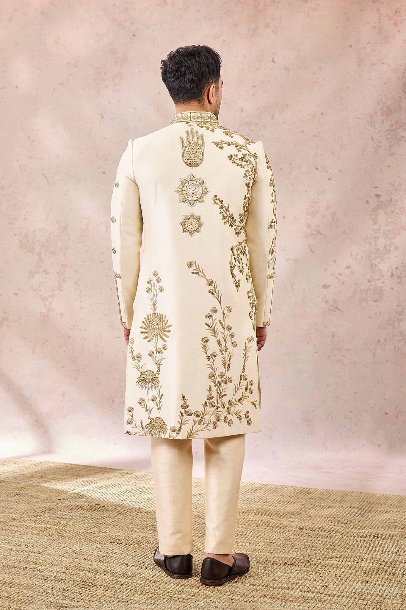 Ivory Bagh E Bahar Sherwani Set
