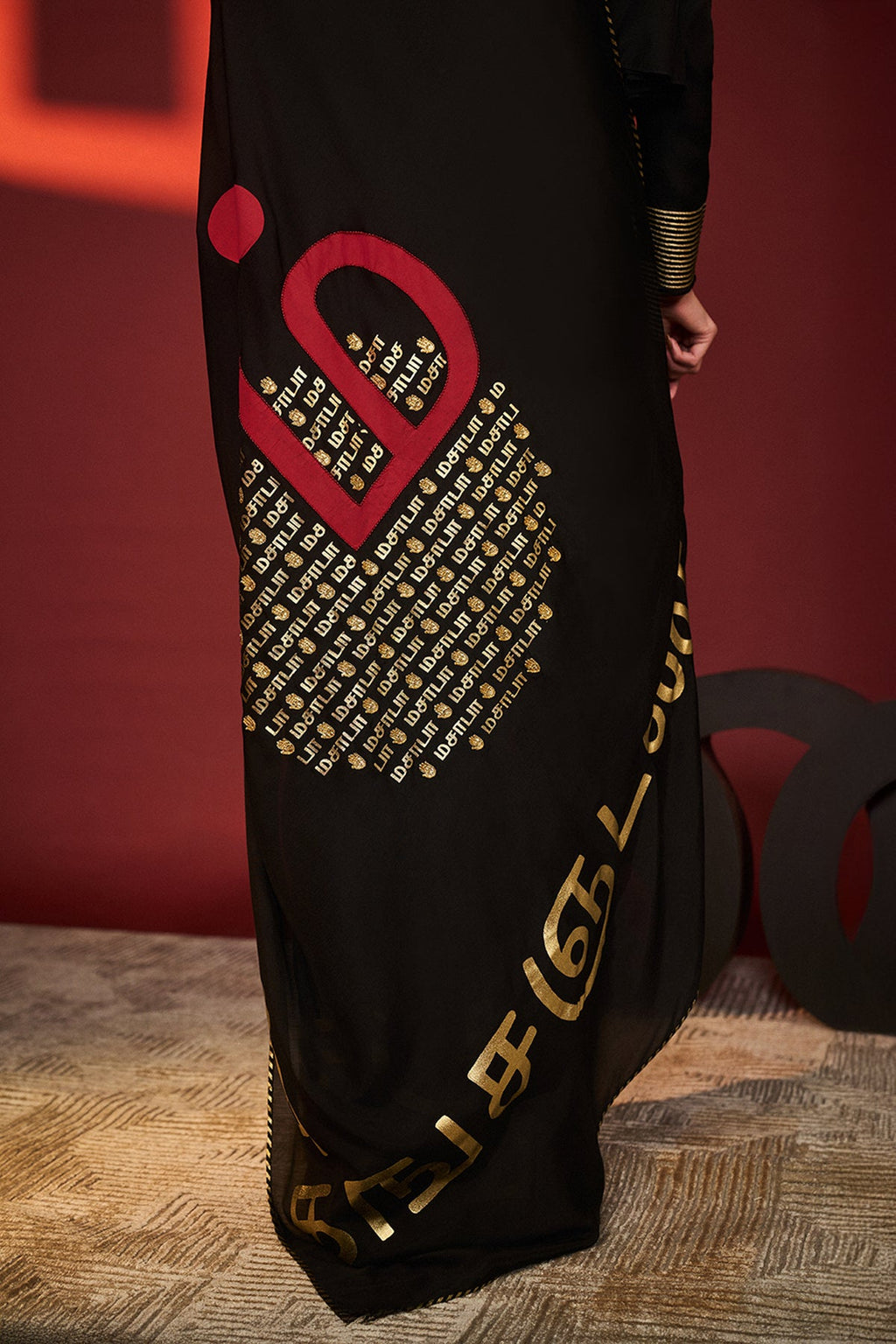 Black Madras Muse Saree