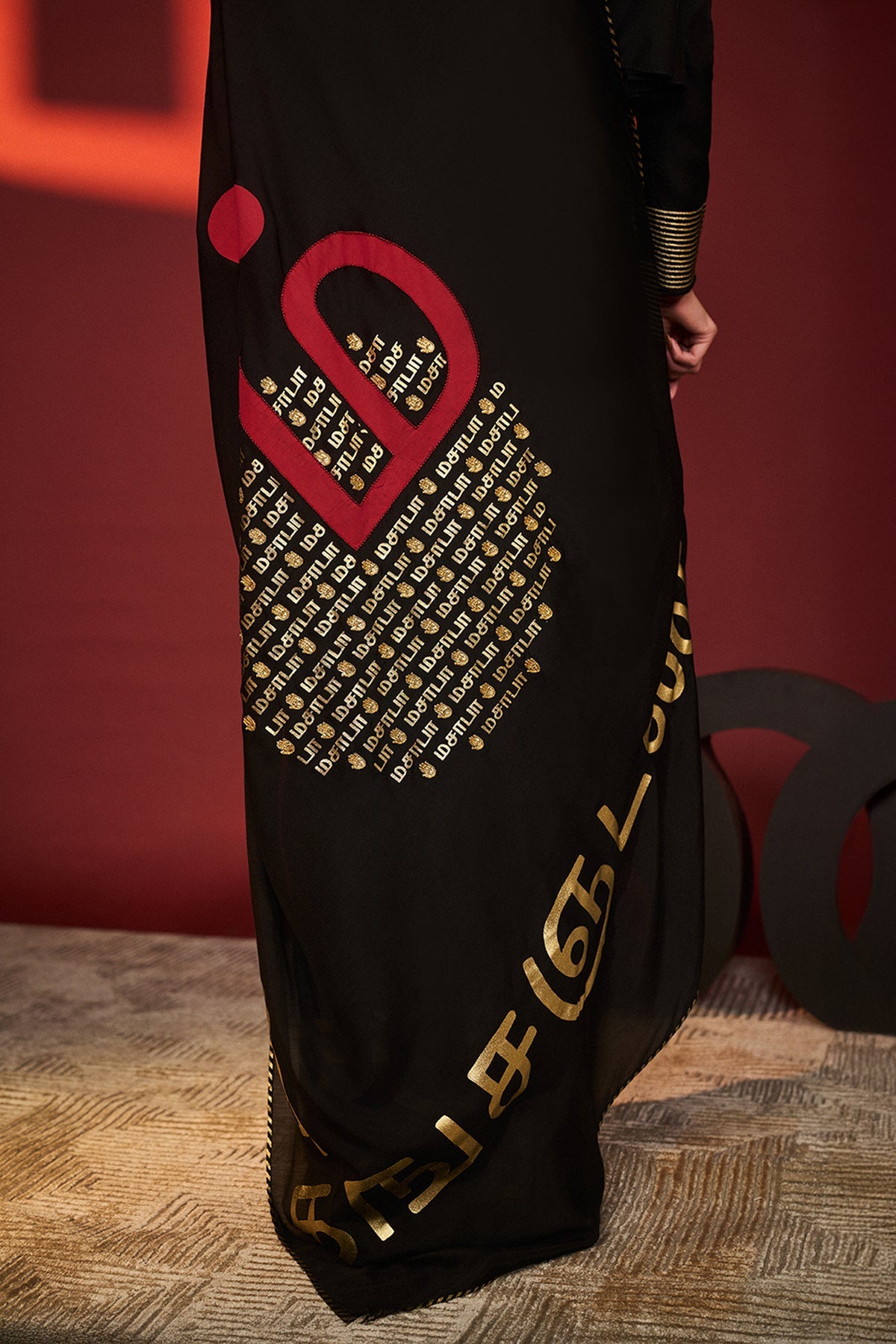 Black Madras Muse Saree