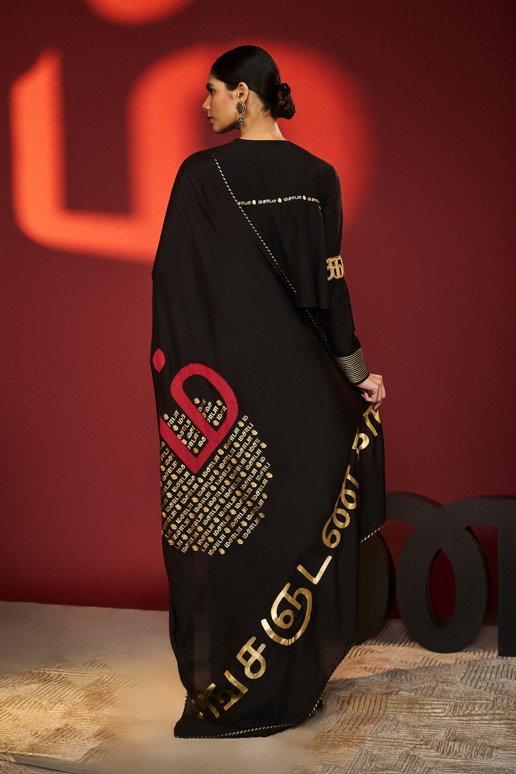 Black Madras Muse Saree