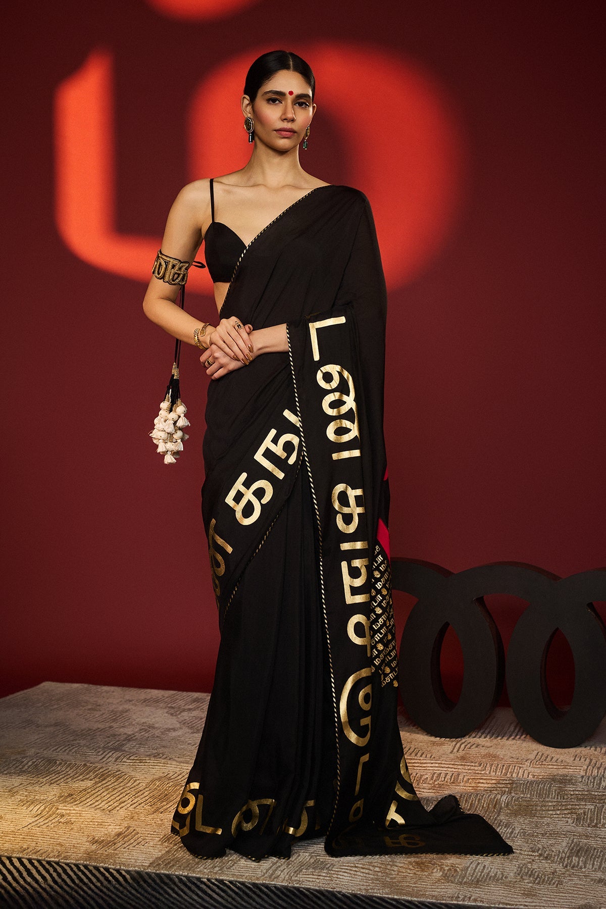 Black Madras Muse Saree