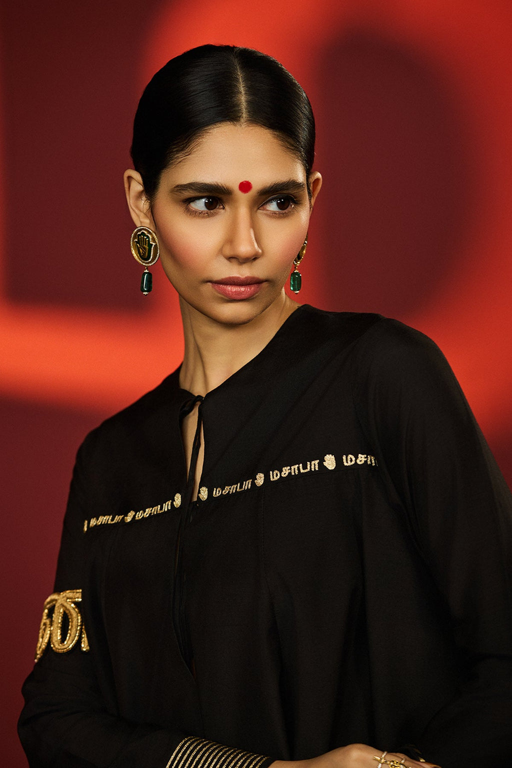 Black Madras Muse Saree