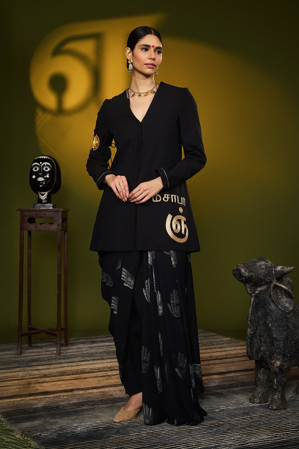 Black Palm Theory Saree