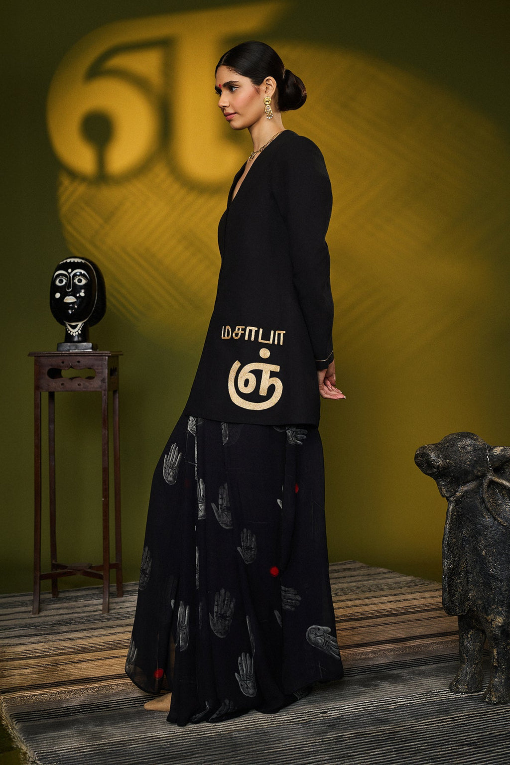 Black Palm Theory Saree
