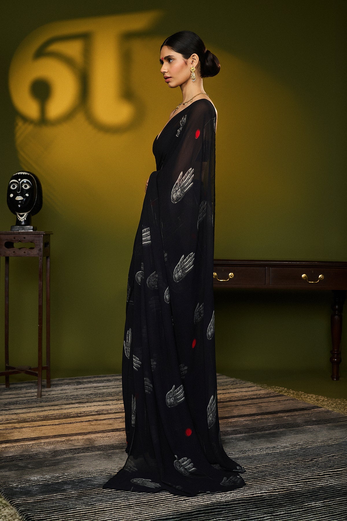 Black Palm Theory Saree