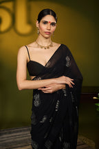 Black Palm Theory Saree