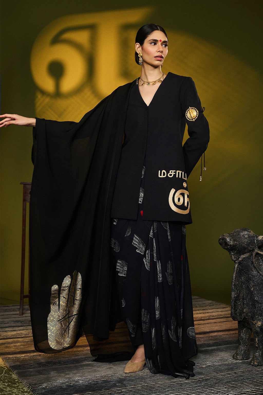 Black Palm Theory Saree