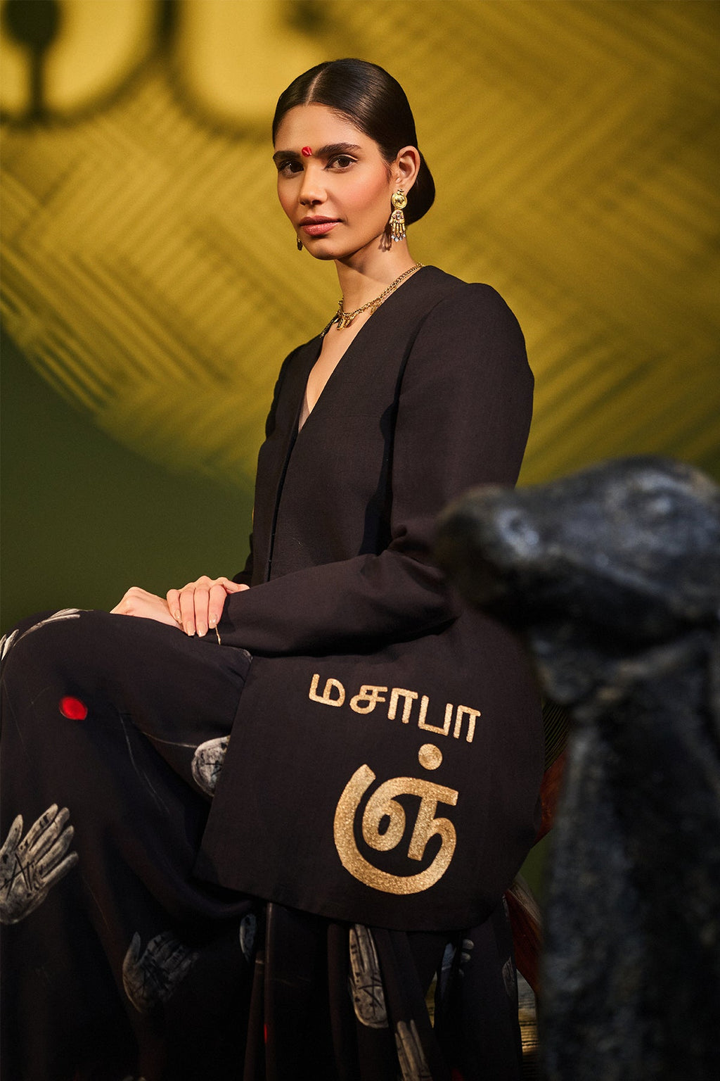 Black Palm Theory Saree