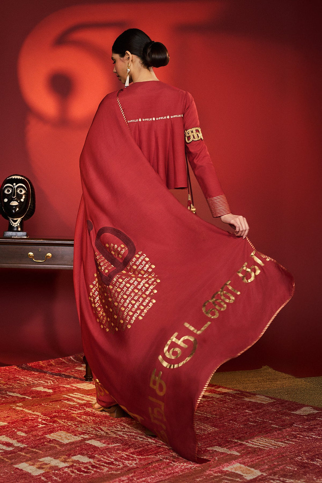 Red Madras Muse Saree