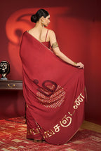 Red Madras Muse Saree