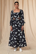 Black Mooncrest Cut Out Dress