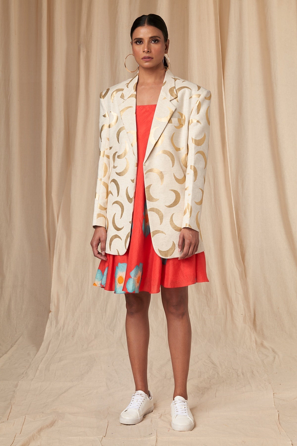 Ivory Gold Foil Mooncrest Blazer