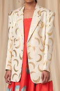 Ivory Gold Foil Mooncrest Blazer