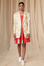 Ivory Gold Foil Mooncrest Blazer